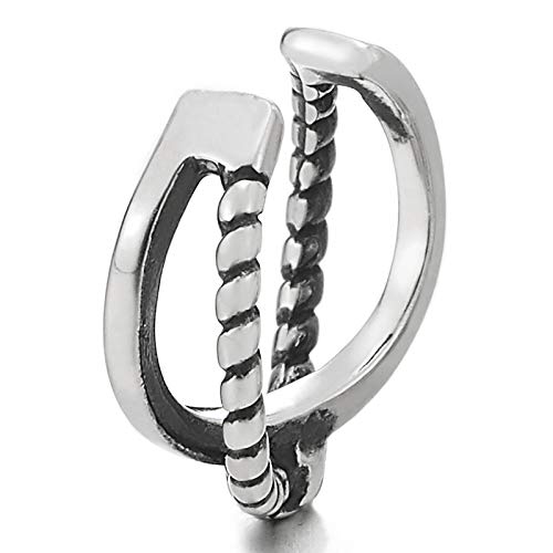 Vintage Steel Wreath Braided Knot Ear Cuff Ear Clip Non-Piercing Clip On Earrings for Men Women - coolsteelandbeyond