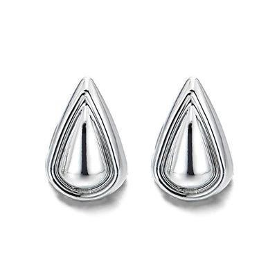 Womens Small Magnetic Teardrop Stud Earring, Non-Piercing Clip On Fake Ear, Polished - COOLSTEELANDBEYOND Jewelry