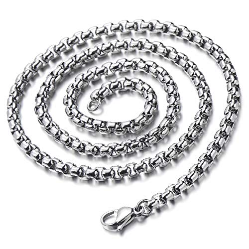 COOLSTEELANDBEYOND Mens Womens Steel Deer Reindeer Head Skull Skeleton Horn Pendant Necklace with 30 Inches Wheat Chain - coolsteelandbeyond