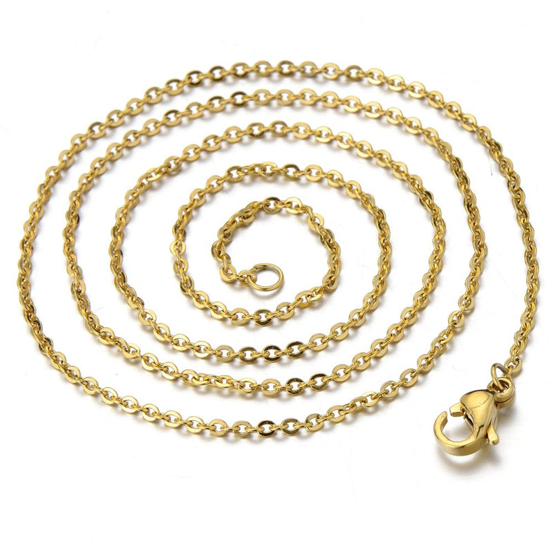 COOLSTEELANDBEYOND Womens Steel Gold Color Two Dolphins Playing Circle Pendant Necklace with 20 inches Rope Chain - coolsteelandbeyond