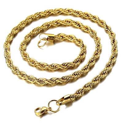 COOLSTEELANDBEYOND Mens Women Large Steel Gold Cross Pendant Necklace with Cubic Zirconia and 30 inches Rope Chain - coolsteelandbeyond