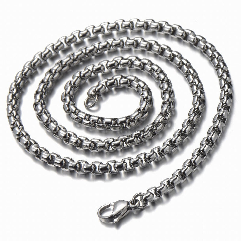 Mens Womens Stainless Steel Vintage Whale Pendant Necklace with 30 inch Wheat Chain, Unique - coolsteelandbeyond