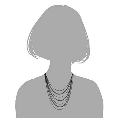COOLSTEELANDBEYOND Waterfall Multi-Strand Chains Statement Collar Necklace with Rhinestones Chains, Dress - coolsteelandbeyond