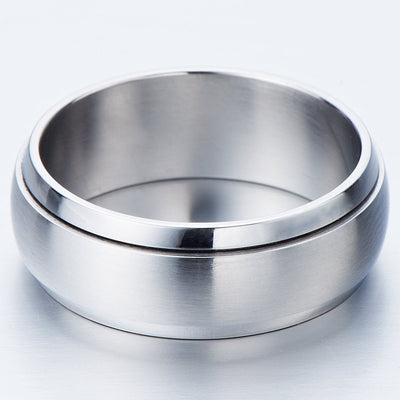 COOLSTEELANDBEYOND Refined Style Stainless Steel Spinner Unisex Ring Man Ring Comfort Fit 8mm - coolsteelandbeyond