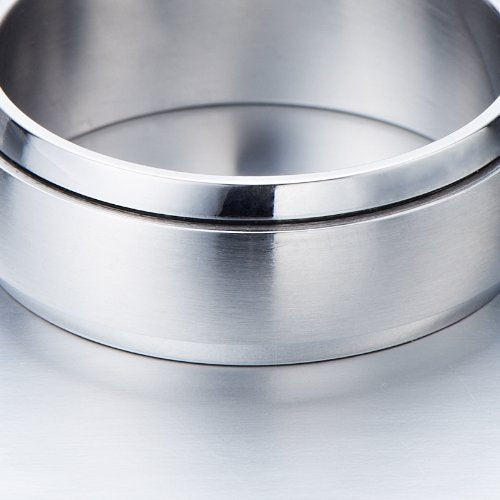 COOLSTEELANDBEYOND Refined Style Stainless Steel Spinner Unisex Ring Man Ring Comfort Fit 8mm - coolsteelandbeyond