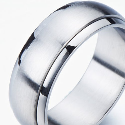 COOLSTEELANDBEYOND Refined Style Stainless Steel Spinner Unisex Ring Man Ring Comfort Fit 8mm - coolsteelandbeyond