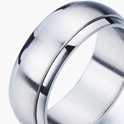 COOLSTEELANDBEYOND Refined Style Stainless Steel Spinner Unisex Ring Man Ring Comfort Fit 8mm - coolsteelandbeyond