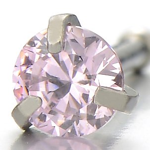 Nose Studs Rings Bars Pins with Pink Cubic Zirconia Stainless Steel Body Jewelry Piercing